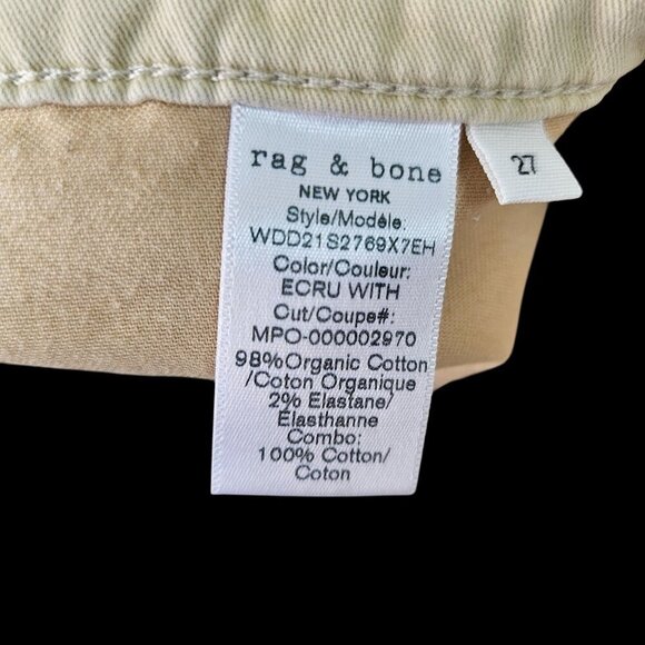 Rag Bone Ecru Rosa Boyfriend Ripped Jeans Women 27x30 High Rise Button Fly - Picture 7 of 11